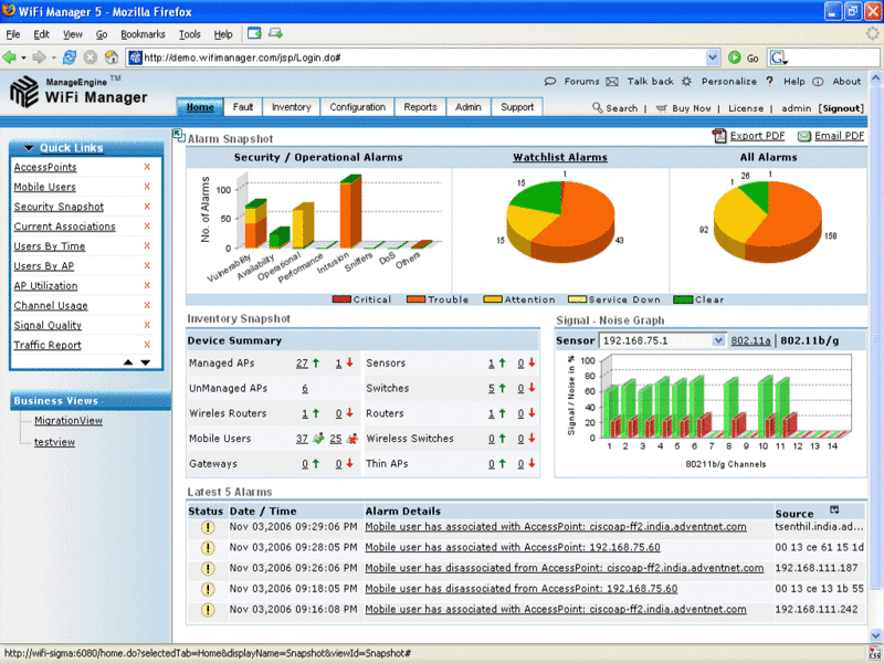 ManageEngine WiFi Manager Screenshot